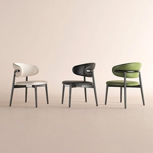 Miniatura 6 de Sillas de comedor, Sillas de comedor tapizadas modernas con patas de metal y respaldo curvado, Sillas para comedor (verde)