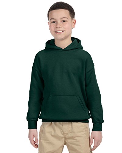 Gildan Boys Heavy Blend Hooded Sweatshirt, Medium, Forest Green2