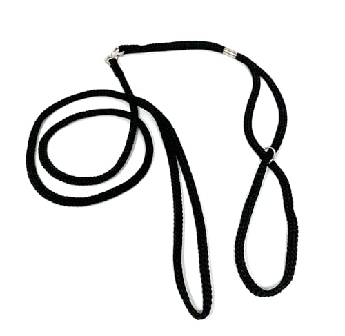 Guinzaglio per esposizioni di cani, in nylon, per cani di piccola taglia media e grande, nero, 7 mm x 120 cm