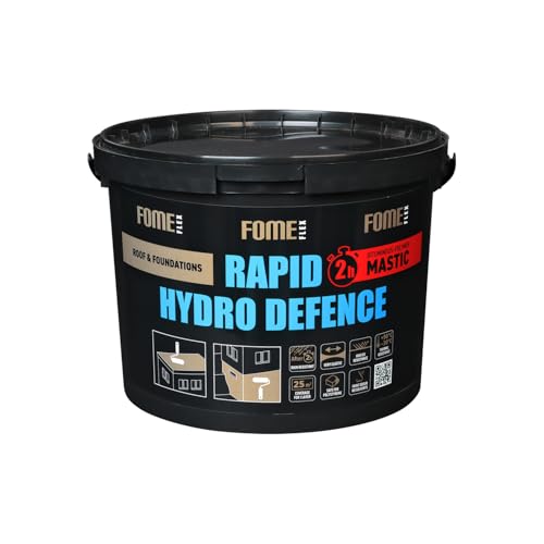 FOME FLEX Rapid Hydro Defence Polymer-Bitumen Universaldichtmittel Wasserdichte Feuchtigkeitssperre für Dach Wände und Fundamente Nahtlose Außenbeschichtung für Sanierung und Schutz (4 5 kg)
