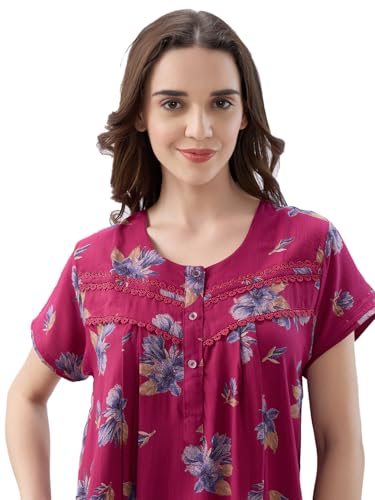 Image of AV2 Women Printed Alpine Nightwear Nighty Maxi - 7285