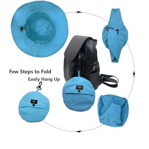 Image of woogwin Waterproof Bucket Rain Hat with Chin Strap Quick Dry Packable Boonie Sun Hat Safari Hat UV Protection