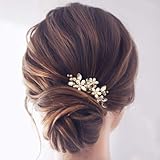 JAKAWIN Pearl Hair Accessories Bridal Hair Clip for Wedding Decorative Hair Pins Women HP065 (Gold)
