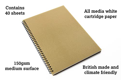 Artgecko Krafty Sketchbook A3 blanc pour dessin au crayon et croquis portrait - 2