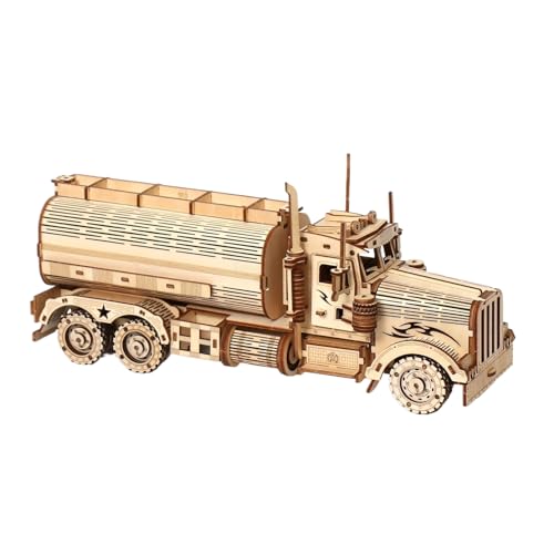 Kit de 3D de Madera para Coche de construcción, 3D pequeño petrolero maqueta Conjunto - Juguete Artesanal para Escuela de Viaje Infantil