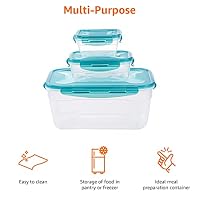 Amazon Basics Gefrierbehälter im Set, mit Deckel, luftdicht, auslaufsicher, stapelbar, für Kühlschrank/Gefriertruhe, BPA-frei, Kunststoff, mikrowellen- und spülmaschinenfest, 6 Stück 1er-Pack, farblos – Ansicht 4