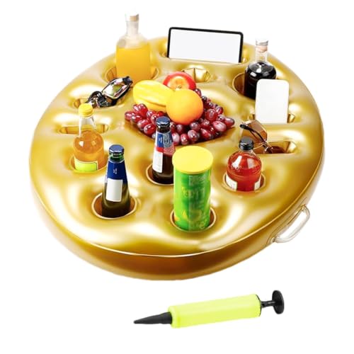 Plateau flottant pour piscine avec porte-gobelet gonflable et support téléphone