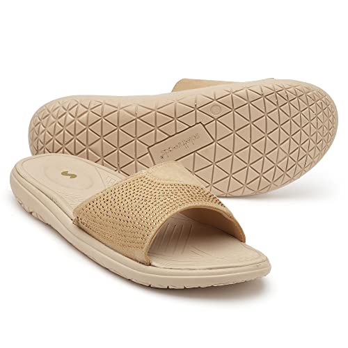 Image of SOLETHREADS PALM SLIDES | Durable | Sturdy | Light | Comfortable | Shock Absorbent | Slippers | Flip Flops | Slides for Women