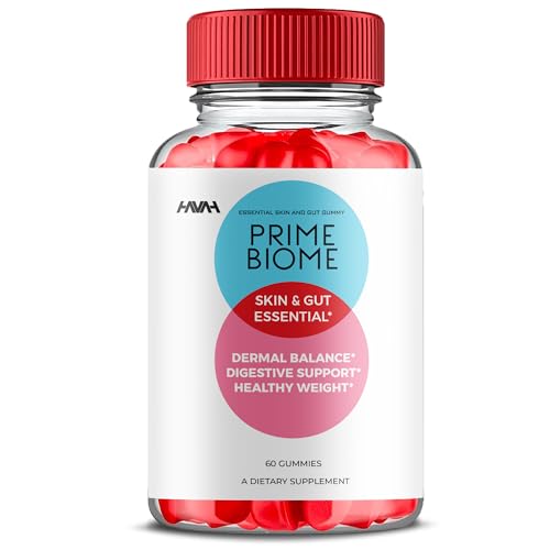 Prime Biome Gummies PrimeBiome Skin & Gut Support Gummy Formula, PrimeBiome Overall Health & Wellness Vitamin B12 B6 Folic Acid Support Supplement, Prime Biome Advanced Supplement Formula (60 Gummies)
