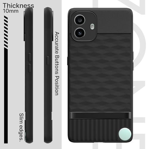 Image of Pikkme Back Cover for CMF by Nothing Phone 1 5G Camera Protection 3D Hexa Cube Design Silicone Protective Bumper Case (Black)