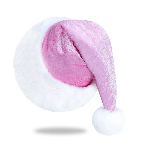 Image of Santa Hat, Christmas Hat for Adults Unisex Velvet Comfort Xmas Hats