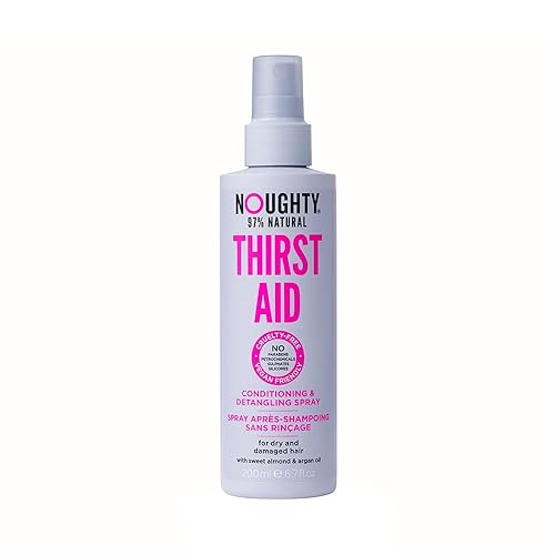 Noughty Spray acondicionador y desenredante de sed 97% natural, tratamiento desenredante para cabello seco y dañado, con aceite de almendras dulces,