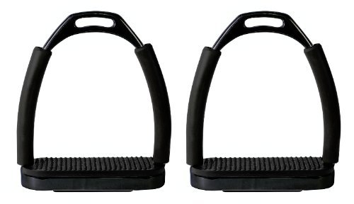 Perris Black Powder Coated Jointed Stirrup Irons
