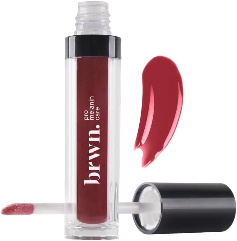 Brwn Glass Shine Lip Gloss - Stunning Shades for Indian Skin tones | High Shine, Lightweight, Non-sticky Moisturizing formula | Vitamin E & 4 Oils | Vegan, Cruelty Free | Full Size | 02 Berry Glaze
