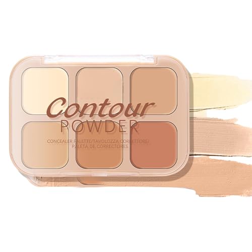 Paleta de correctores | Paleta de contorno facial de 6 colores | Tonos delicados y naturales, productos de belleza para fiestas, salidas nocturnas, compras, uso diario y citas.
