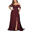Women’s Daily Plus Size Dresses A Line Chiffon Wedding Guest Bridesmaid Maxi Dress Prom Evening Party Cocktail Gown
