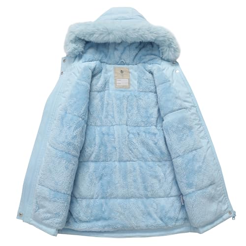 Girls Waterproof Winter Jacket Fleece Lined Hooded Coat,Kid's Warm Insulated Parka for School & Outdoor Play3