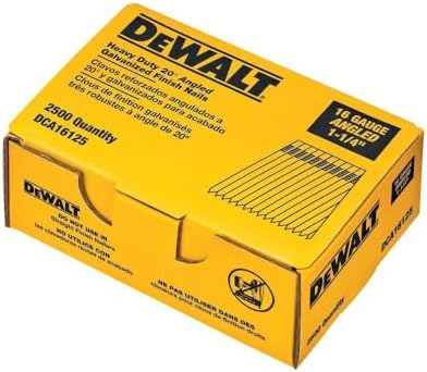 DEWALT Finish Nails, 20-Degree, 1-1/4-Inch, 16GA, 2000-Pack (DCA16125)