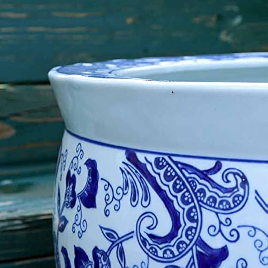 Amazon.co.jp: 水鉢 大型 陶器 13号 白 ヒマワリ 鉢カバー