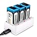 9V Batteria Li-ion Ricaricabile, Keenstone 3pcs 800mAh 9V PP3 Batterie agli Ioni di Litio Caricabatteria - Bassa Autoscarica - Densità Alta Energia-500 Cicli di Ricarica (Cavo di Ricarica USB Incluso)