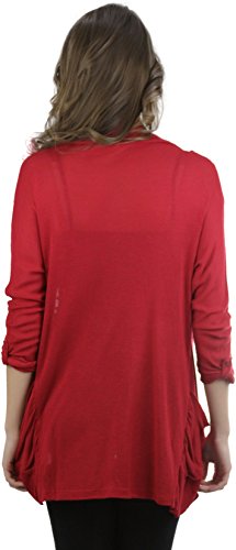 Image of ToBeInStyle Womens Open Front Casual Shrug Lightweight Layering Cardigan Sleeveless or Short Sleeve