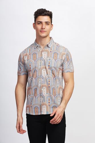 Image of BULLMER Trendy Regular Fit Printed Causal Shirt for Men