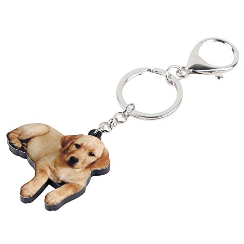 WEVENI Acrylic Labrador Retriever Dog Key Chains Pets Key Ring New Jewelry For Women Girl Bag Purse Car3