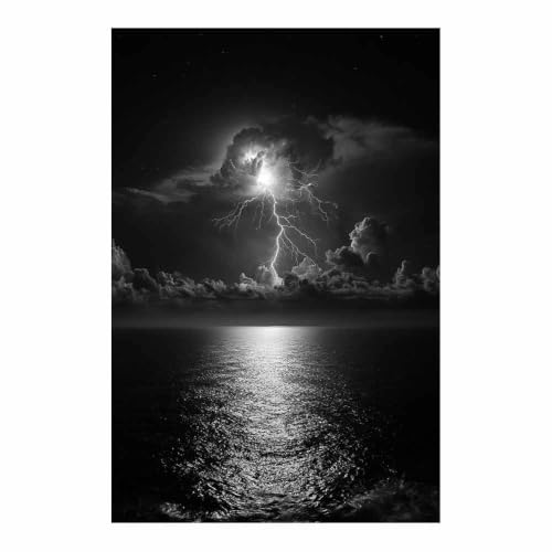 Poster noir et blanc océan : transformez les murs de votre chambre