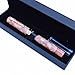 Jinhao 100 Classic Fountain Pen Rainbow Marble Celluloid, Medium Nib with Converter and Pen Case Set （Peacock Blue） (Cherry Pink, Black+Blue)