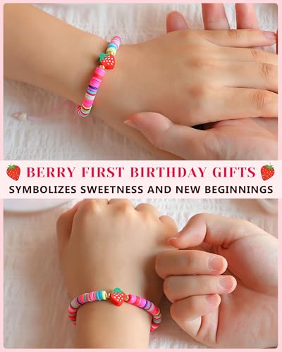 Berry First Birthday Gifts, Adjustable Strawberry Pearls Bracelet for Daughter Niece Granddaughter2