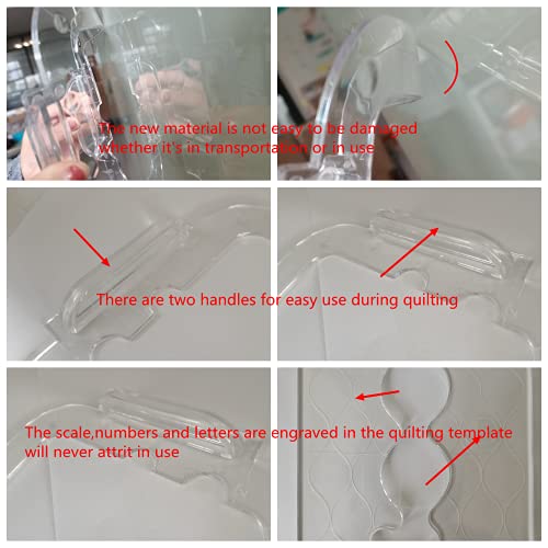 image for HONEYSEW Free Motion Quilting Template Series 5 with Quilting Frame fo