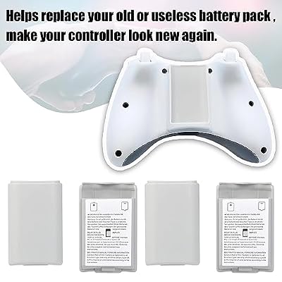 10 Pcs Battery Pack Cover for Xbox360 Wireless Controller, Replacement Battery Pack Cover Shell Case (5Black, 5White)