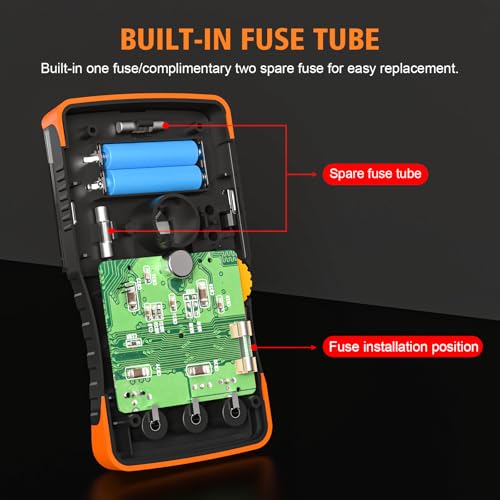 NJTY S471 Analog Pointer Multimeter, High Sensitivity Needle Meter for DC/AC Voltage Current Resistance Testing, Portable Battery and Load Tester with Built-in Fuses — view 5