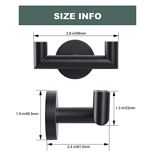 Aleasha Oil Rubbed Bronze Bathroom Towel Hook, Solid Stainless Steel Heavy Duty Wall Hook, Robe Hook For Shower Towel, Coats, Clothes, Wall Mount #TOP3