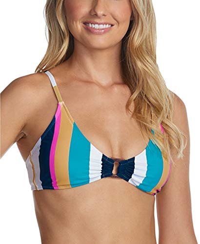 Raisins Sutiã de biquíni feminino Belle Mar listrado com anel de vedação, Faixa Belle Mar, XL
