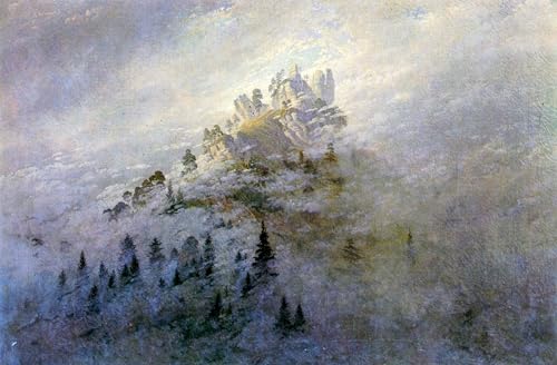 Impression d'art haut de gamme Friedrich tableau brume matinale montagnes sur toile fine