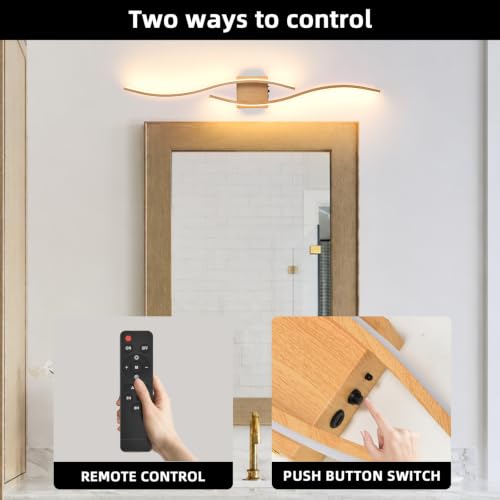 Image of Battery Powered Wall Sconces Set of 2, Wood 39.4 inch LED Dimmable Wall Sconce with Remote Control /Timer /Memory, USB Rechargeable Wall Lights for Living Room Bedroom Hallway
