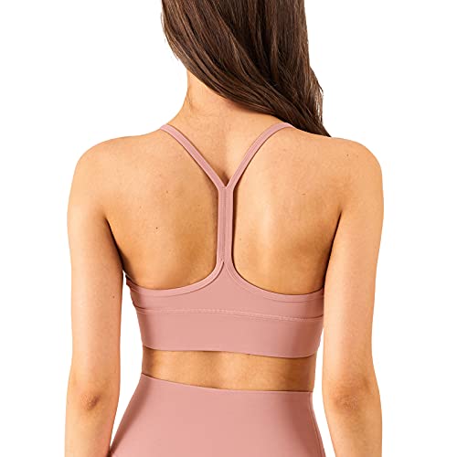 altiland Racerback Longline Sports Bra for Women Workout Yoga Exercise Gym Running Crop Tops (Pastel Pink, Medium)