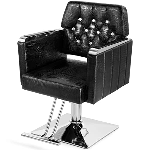 Artist Hand Salon Chair For Hair Stylist, Heavy Duty Hair Salon Equipment Hydraulic Barber Chair Spa Furniture Extra Wider Seat Beauty, Max Load Weight 330 Lbs (Black) #TOP12