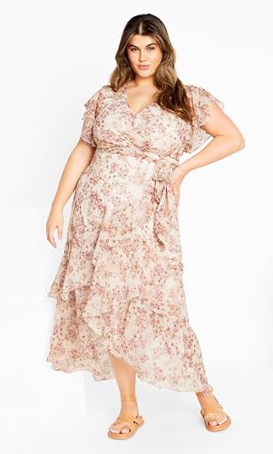 Image of City Chic Women's Plus Size Maxi Dress - Flirty Tier Print
