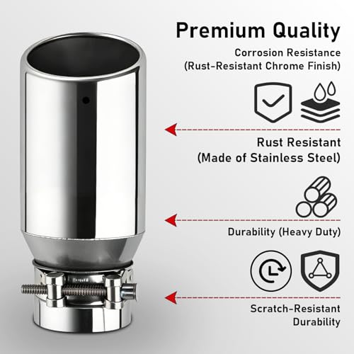 Image of MuHize 3.5 Inch Inlet Exhaust Tip, 5 inch Outlet x 12 inch Long Diesel Exhaust Pipe