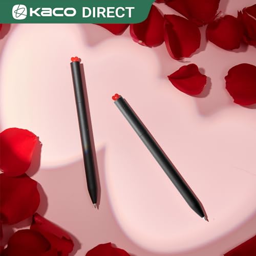 Image of Kaco FIRST Gel Ink Pens, Pack of 2 Pieces Cute Heart Pen Set with Extra 4 Black Refills