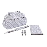 Medidas: 44x18x27 cm Kiwisac Trendy Crosses Bolso Maternal Unisex con un Diseño Original y Divertido de Triángulos/Bolsa de Mamá con Cambiador Bandolera Ajustable, Color Rosa