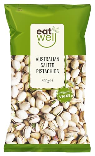 JC’s Eat Well Salted Pistachios – 300g | Roasted Whole Pistachios | Non-GMO, Vegan