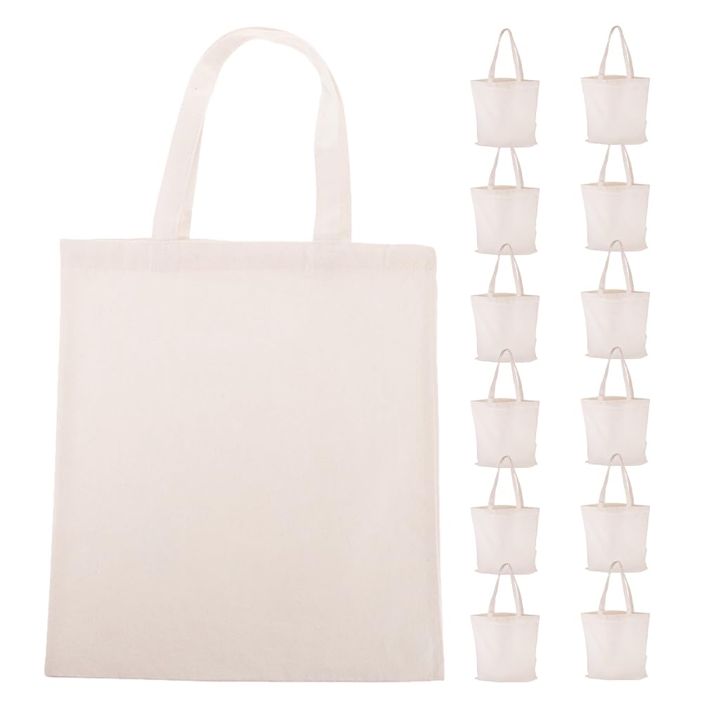 Ciieeo 50piezas Bolsa De Lona Reutilizable Para Compras Manualidades y Decoración Bolsa De Mano Para Mujer Resistente Tela Para Viajes Playa y Gimnasio