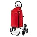 Treppensteiger Einkaufstrolley Seena in rot mit 50L & Kühlfach - Einkaufsroller Trolley bis 30kg belastbar - Gewicht nur 2.5kg