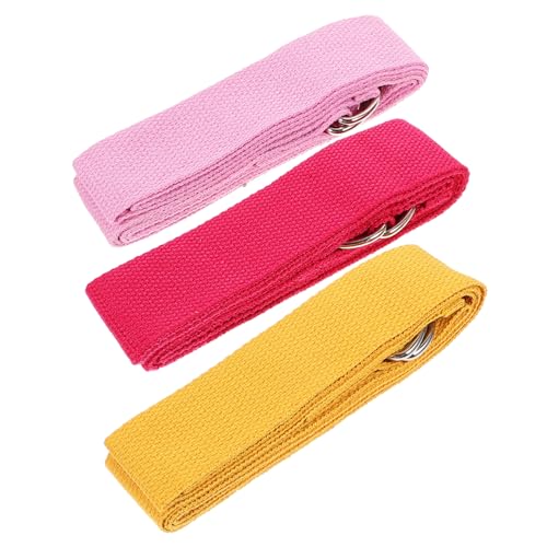 YARNOW 3stuks Delige Verstelbare Yoga Strap Herbruikbare Stretchband Voor Thuis Gymoefeningen Voor Yoga Gewichtstraining Bodybuilding Lichtgewicht Compact Inclusief Vormige Ringen