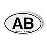 AB Atlantic Beach Florida Oval - Flexible Magnet - Car Fridge Locker - 3.5'
