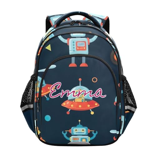 Sac à dos pour enfants personnalisé robots bleus pour une rentrée scolaire réussie
