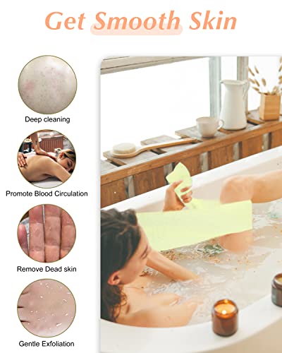 Mohern Exfoliating Washcloth, 6 Pcs 35 Inch Nylon Bath Exfoliating Towel For Shower, Colorful Japanese Washcloth, Exfoliating Body Scrubber #TOP5